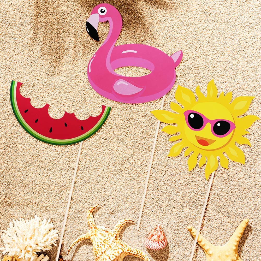 Pool Photo Booth Props Beach Pool Party Favors Summer Party Photo Props For Baby Shower, Birthday, Hawaii